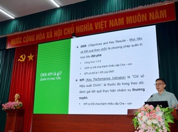 Phường Tùng Thiện tập huấn hệ thống quản trị thực thi nhiệm vụ và đánh giá cán bộ theo OKR/KPI trên nền tảng Hanoiwork