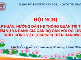 PHƯỜNG VĂN MIẾU - QUỐC TỬ GIÁM TỔ CHỨC TẬP HUẤN HỆ THỐNG QUẢN TRỊ THỰC THI NHIỆM VỤ TRÊN HANOIWORK GẮN VỚI OKR/KPI