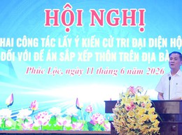 UBND xã Phúc Lộc tổ chức Hội nghị triển khai công tác lấy ý kiến cử tri đại diện hộ gia đình đối với Đề án sắp xếp thôn trên địa bàn