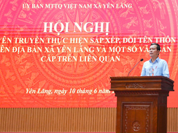 MTTQ XÃ YÊN LÃNG TỔ CHỨC HỘI NGHỊ TUYÊN TRUYỀN CÁC NỘI DUNG TRỌNG TÂM