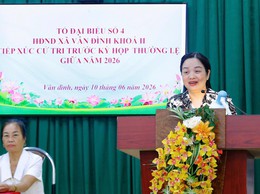TỔ ĐẠI BIỂU SỐ 6 HĐND XÃ VÂN ĐÌNH TỔ CHỨC HỘI NGHỊ TIẾP XÚC CỬ TRI TRƯỚC KỲ HỌP THƯỜNG LỆ GIỮA NĂM 2026