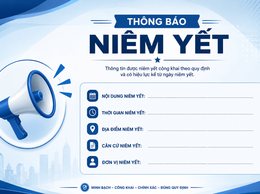 Niêm yết thông báo giải quyết hồ sơ đề nghị cấp lại Giấy chứng nhận quyền sử dụng đất