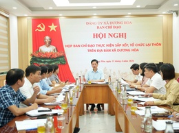 Xã Dương Hoà họp BCĐ thực hiện sắp xếp, tổ chức lại thôn trên địa bàn