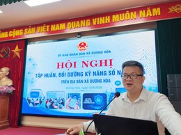 Đội ngũ cán bộ thôn và thành viên 46 tổ chuyển đổi số cộng đồng được tập huấn, bồi dưỡng kỹ năng số