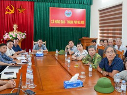 UBND XÃ HƯNG ĐẠO TỔ CHỨC HỘI NGHỊ LẤY Ý KIẾN VỀ BẢN VẼ PHƯƠNG ÁN TUYẾN TỶ LỆ 1/500 DỰ ÁN CẢI TẠO, NÂNG CẤP CẦU TRỌ TRÊ KẾT HỢP ĐƯỜNG GIAO THÔNG