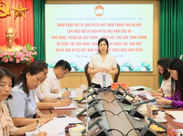 Đoàn khảo sát của Ủy ban MTTQ Việt Nam thành phố Hà Nội làm việc với các xã Phù Đổng, Thuận An, Bát Tràng, Thiên Lộc, Thư Lâm và Vĩnh Thanh về công tác vận động, quản lý và sử dụng các loại Quỹ