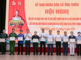 XÃ ỨNG THIÊN TỔNG KẾT THI HÀNH CÁC LUẬT VỀ QUỐC PHÒNG, QUÂN SỰ VÀ SƠ KẾT NHIỆM VỤ QUỐC PHÒNG, QUÂN SỰ ĐỊA PHƯƠNG 6 THÁNG ĐẦU NĂM 2026