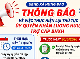 THÔNG BÁO VỀ VIỆC THỰC HIỆN LẠI THỦ TỤC ỦY QUYỀN NHẬN LƯƠNG HƯU, TRỢ CẤP BẢO HIỂM XÃ HỘI