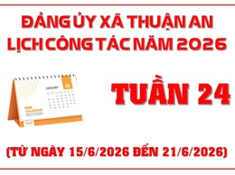 Lịch công tác tuần 24 của Đảng ủy xã