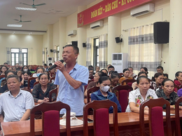 UBND xã tổ chức Hội nghị tuyên truyền các chính sách của Nhà nước và tiếp nhận ý kiến của nhân dân liên quan đến công tác bồi thường, hỗ trợ, tái định cư khi Nhà nước thu hồi đất để thực hiện Dự án trên địa bàn xã.