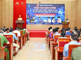 Công an phường Yên Sở phối hợp với phòng Văn hóa - Xã hội triển khai, phát động và tuyên truyền về cuộc thi trực tuyến 