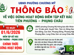 Thông báo việc dừng hoạt động điểm tập kết rác Tiên Phương – Phụng Châu