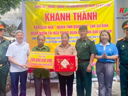 UB MTTQ Việt Nam xã Kiều Phú tổ chức Lễ khánh thành và bàn giao nhà Nghĩa tình quân dân cho quân nhân tại ngũ Đỗ Văn Triệu tại thôn Đĩnh Tú