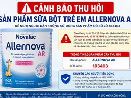Phường Long Biên cảnh báo thu hồi sản phẩm sữa bột trẻ em Allernova AR lô số 183403