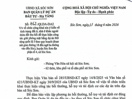 XIN Ý KIẾN VỀ TÌNH TRẠNG ĐẤT Ở, NHÀ Ở THỬA ĐẤT BỊ THU HỒI PHỤC VỤ GPMB DỰ ÁN MỞ RỘNG QUỐC LỘ 3 - ĐỊA PHẬN TỔ 4, XÃ SÓC SƠN