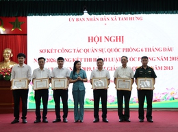 Xã Tam Hưng sơ kết công tác quân sự, quốc phòng 6 tháng đầu năm 2026; tổng kết thi hành các luật về quốc phòng, dân quân tự vệ và giáo dục quốc phòng, an ninh