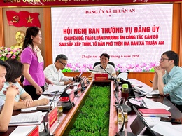 Hội nghị Ban Thường vụ Đảng ủy xã Thuận An về phương án công tác cán bộ sau sắp xếp thôn, tổ dân phố