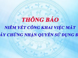 Thông báo mất Giấy chứng nhận quyền sử dụng đất