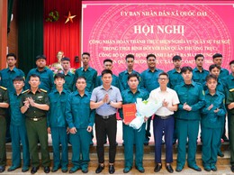 XÃ QUỐC OAI TỔ CHỨC HỘI NGHỊ CÔNG NHẬN HOÀN THÀNH NGHĨA VỤ DÂN QUÂN THƯỜNG TRỰC VÀ RA MẮT TRUNG ĐỘI DÂN QUÂN THƯỜNG TRỰC NĂM 2026