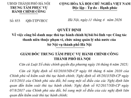 CÔNG BỐ BÃI BỎ 02 THỦ TỤC HÀNH CHÍNH THUỘC PHẠM VI CHỨC NĂNG QUẢN LÝ NHÀ NƯỚC CỦA SỞ NỘI VỤ