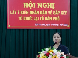 Tổ dân phố Yên Khê tổ chức hội nghị lấy ý kiến nhân dân về việc sắp xếp, tổ chức lại tổ dân phố