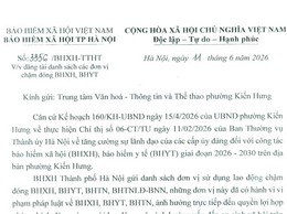 Thông báo đăng tải danh sách các đơn vị trên địa bàn phường Kiến Hưng chậm đóng BHXH, BHYT