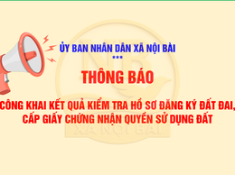 Thông báo công khai kết quả kiểm tra hồ sơ đăng ký đất đai, cấp Giấy chứng nhận quyền sử dụng đất