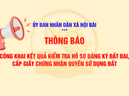 Thông báo công khai kết quả kiểm tra hồ sơ đăng ký đất đai, cấp Giấy chứng nhận quyền sử dụng đất