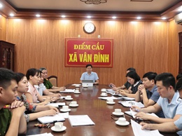 UBND xã Vân Đình tham dự hội nghị trực tuyến về công tác quản lý giết mổ, vận chuyển, kinh doanh động vật và sản phẩm động vật
