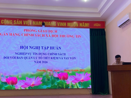 Ngân hàng Chính sách xã hội Thường Tín tập huấn cho cán bộ nhận ủy thác xã Thượng Phúc năm 2026