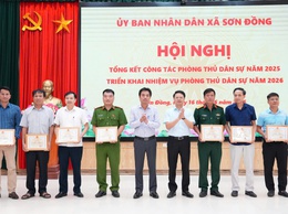 Sơn Đồng tổng kết công tác phòng thủ dân sự năm 2025 và triển khai nhiệm vụ năm 2026