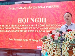 Xã Đoài Phương tổ chức huấn luyện nghiệp vụ phòng cháy, chữa cháy và cứu nạn, cứu hộ năm 2026