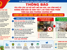 Phường Chương Mỹ yêu cầu các cơ sở giết mổ gia súc, gia cầm nhỏ lẻ không đảm bảo điều kiện chấm dứt hoạt động trước ngày 30/6/2026