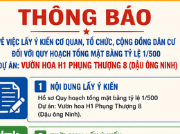 Lấy ý kiến đối với Quy hoạch Dự án: Vườn hoa H1 thôn Phụng Thượng 8