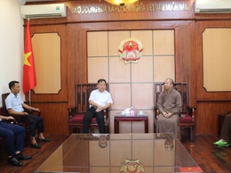 Lãnh đạo xã Quốc Oai làm việc với ban tổ chức hạ trường an cư kiết hạ Chùa Thầy năm 2026