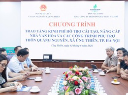 TỔNG CÔNG TY THĂM DÒ KHAI THÁC DẦU KHÍ HỖ TRỢ 7 TỶ ĐỒNG CẢI TẠO, NÂNG CẤP NHÀ VĂN HÓA VÀ CÁC CÔNG TRÌNH PHỤ TRỢ THÔN QUẢNG NGUYÊN