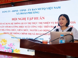 Xã Đoài Phương tập huấn, hướng dẫn sử dụng hệ thống quản trị thực thi nhiệm vụ và đánh giá cán bộ gắn với đo lường hiệu suất công việc trên HanoiWork