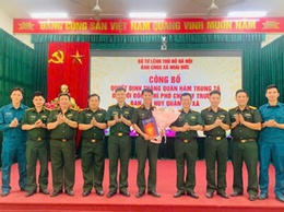 Ban CHQS xã Hoài Đức công bố Quyết định thăng quân hàm cán bộ năm 2026