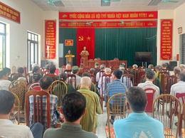 Hội Cựu chiến binh xã tuyên truyền công tác giải phóng mặt bằng Dự án đầu tư xây dựng Khu đô thị thể thao Olympic (phân khu D) tại thôn Tây Sơn
