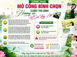 CHÍNH THỨC MỞ CỔNG BÌNH CHỌN CUỘC THI ẢNH “HƯƠNG SẮC SEN TÂY HỒ” TỪ NGÀY 20/6/2026