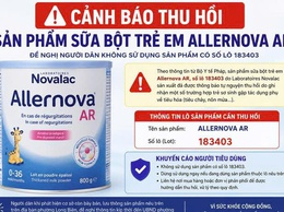 Cảnh báo thu hồi sản phẩm sữa  ALLERNOVA AR Số lô 183403