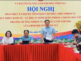 PHƯỜNG VĨNH TUY: PHẢN BIỆN XÃ HỘI TRONG PHÁT TRIỂN KT-XH, QP-AN