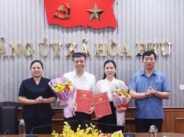 Đảng ủy xã Hòa Phú tổ chức hội nghị công bố, trao quyết định về công tác cán bộ