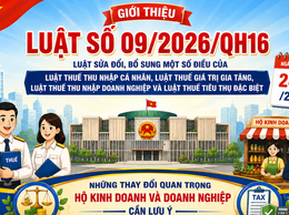 Luật số 09/2026/QH16 của Quốc hội: Luật sửa đổi, bổ sung một số điều của Luật Thuế thu nhập cá nhân, Luật Thuế giá trị gia tăng, Luật Thuế thu nhập doanh nghiệp và Luật Thuế tiêu thụ đặc biệt