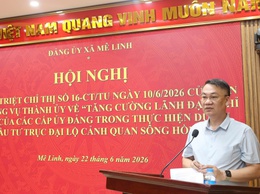 Đảng ủy xã Mê Linh tổ chức Hội nghị quán triệt Chỉ thị số 16-CT/TU của Ban Thường vụ Thành ủy