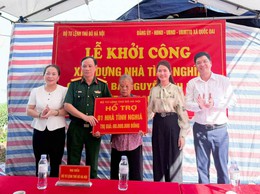 Khởi công xây dựng nhà tình nghĩa tặng vợ liệt sĩ tại xã Quốc Oai
