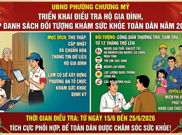 Phường Chương Mỹ triển khai điều tra hộ gia đình, lập danh sách đối tượng khám sức khỏe toàn dân năm 2026