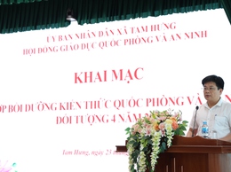 Xã Tam Hưng khai mạc lớp bồi dưỡng kiến thức quốc phòng và an ninh đối tượng 4 năm 2026