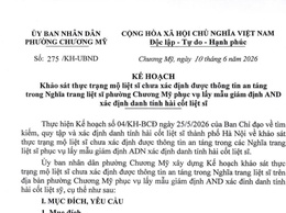 Phường Chương Mỹ triển khai khảo sát thực trạng mộ liệt sĩ chưa xác định được thông tin phục vụ giám định ADN