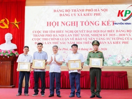 Đảng ủy xã Kiều Phú tổ chức hội nghị tổng kết các cuộc thi về Nghị quyết Đại hội Đảng bộ thành phố Hà Nội và bảo vệ nền tảng tư tưởng của Đảng